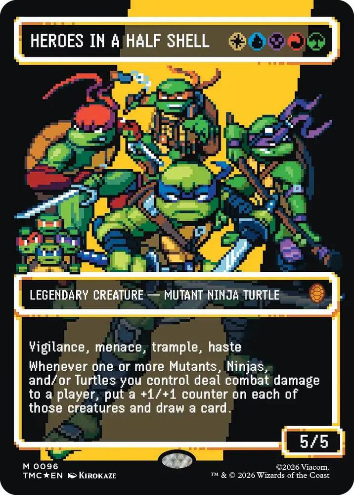 Heroes in a Half Shell Borderless  96 (Commander: Teenage Mutant Ninja Turtles)  - Surge Foil | Good Games Modbury
