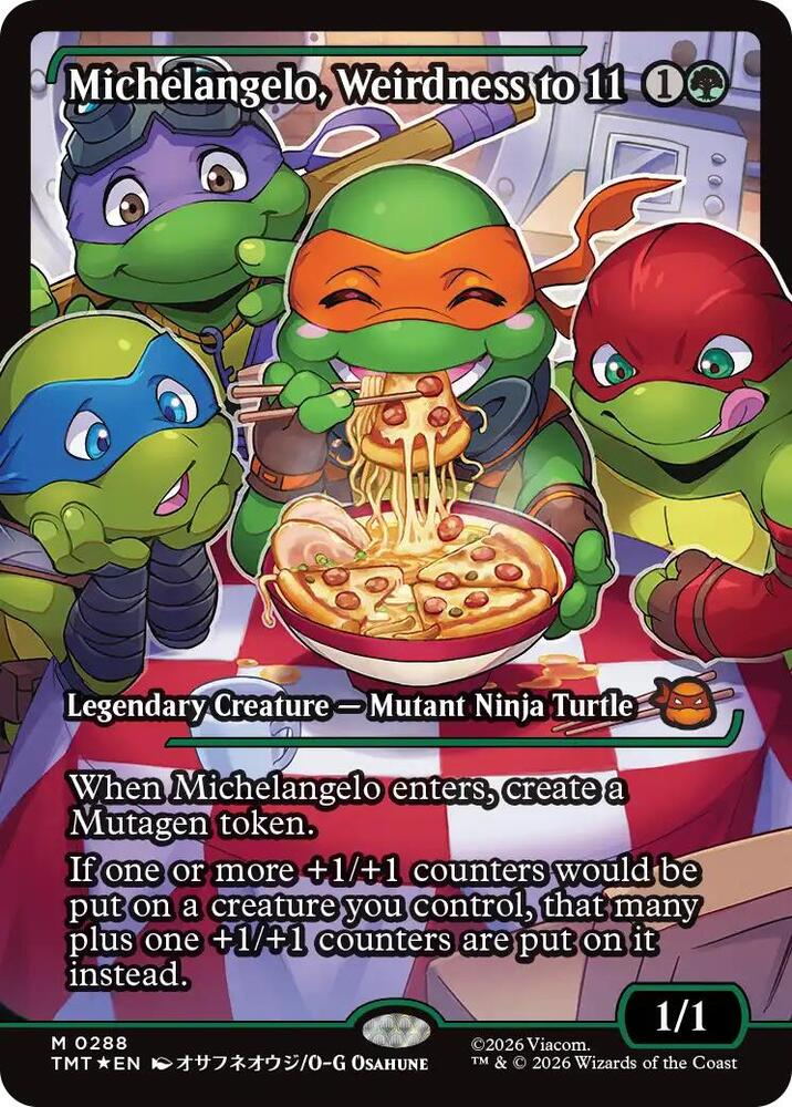 Michelangelo, Weirdness to 11 288/190 (Teenage Mutant Ninja Turtles)  - Showcase Foil | Good Games Modbury