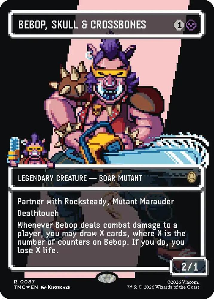 Bebop Skull and Crossbones Borderless Surge Foil 87 (Commander: Teenage Mutant Ninja Turtles)  - Surge Foil | Good Games Modbury