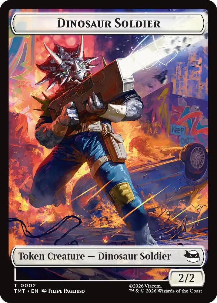 Dinosaur Soldier Copy Double Sided Token 2 // 1 (Teenage Mutant Ninja Turtles)  | Good Games Modbury