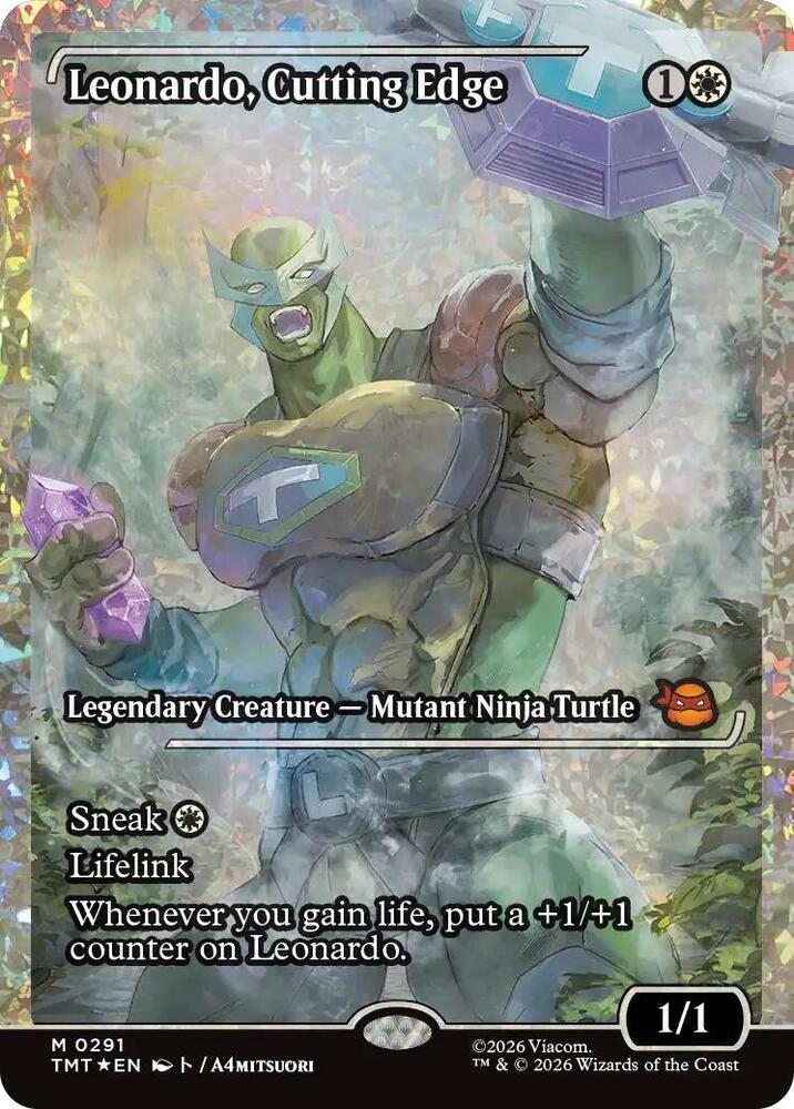 Leonardo, Cutting Edge 291/190 (Teenage Mutant Ninja Turtles)  - Showcase Fracture Foil | Good Games Modbury