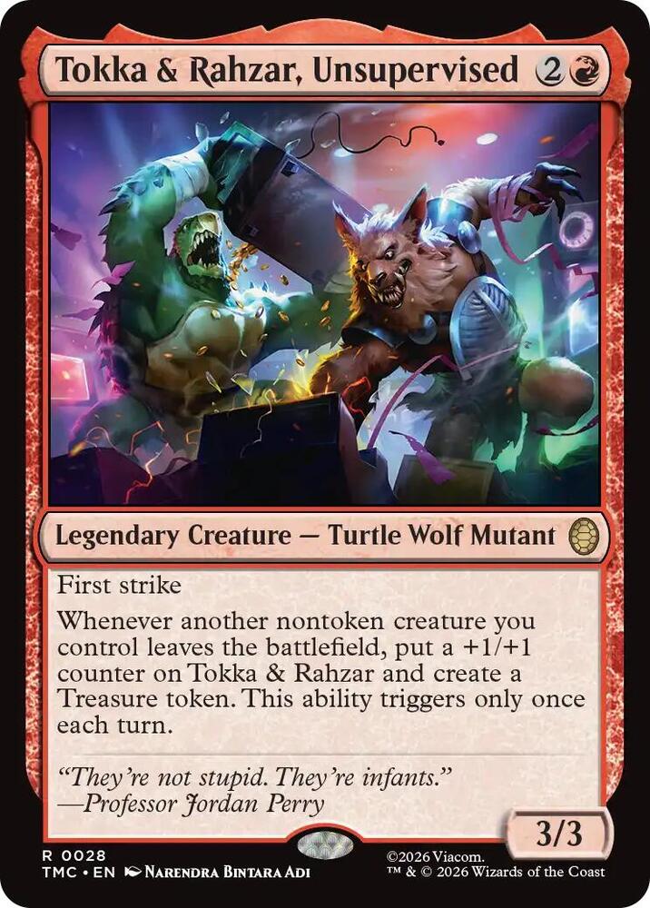 Tokka and Rahzar Unsupervised 28/0 (Commander: Teenage Mutant Ninja Turtles)  - Surge Foil | Good Games Modbury