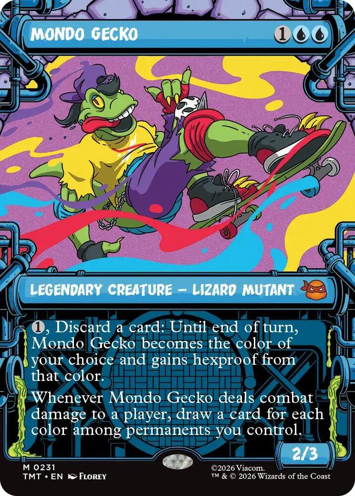 Mondo Gecko  231 (Teenage Mutant Ninja Turtles)  - Showcase Foil | Good Games Modbury