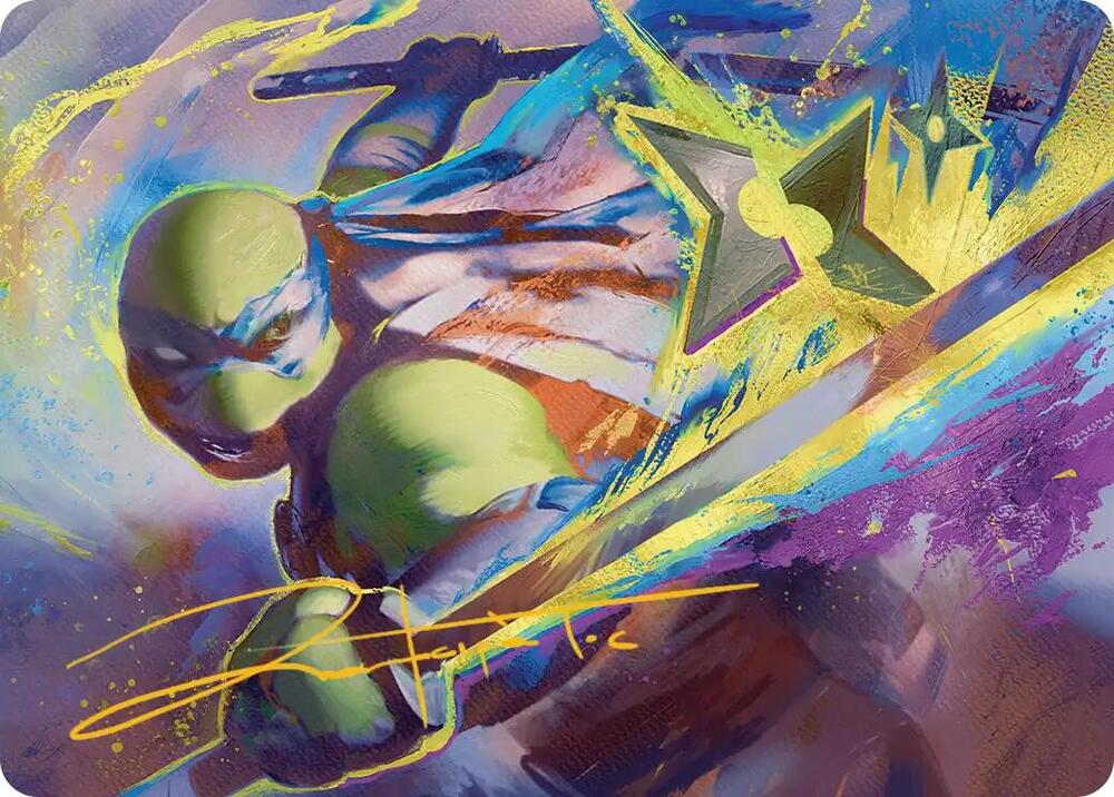 Leonardos Technique Art Card Gold Stamped Signature 2 (Art Series: Teenage Mutant Ninja Turtles)  | Good Games Modbury