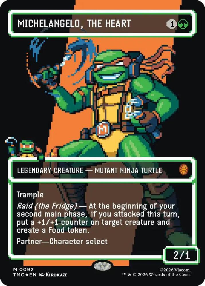 Michelangelo the Heart Borderless  92/0 (Commander: Teenage Mutant Ninja Turtles)  - Surge Foil | Good Games Modbury