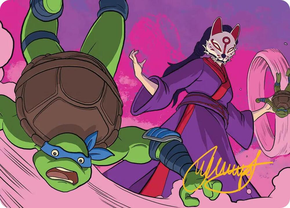 Kitsunes Technique Art Card Gold Stamped Signature 24 (Art Series: Teenage Mutant Ninja Turtles)  | Good Games Modbury