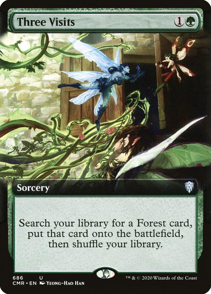 Three Visits Extended Art 686/361 (Commander Legends)  - Foil | Good Games Modbury