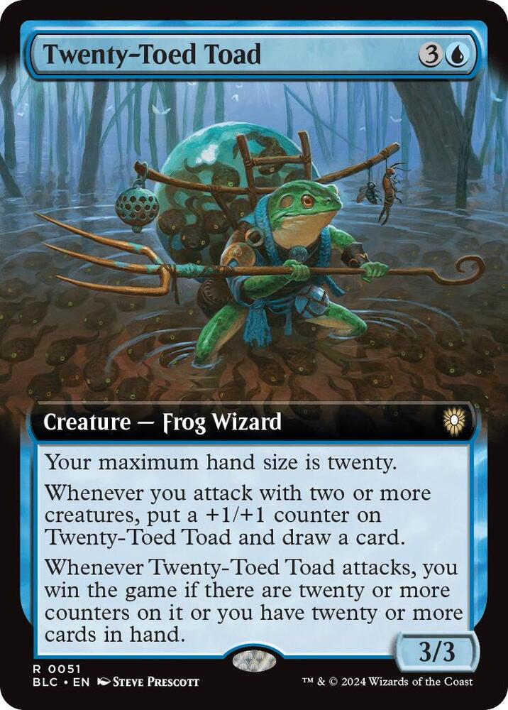 Twenty-Toed Toad 51 (Commander: Bloomburrow)  - Extended Art | Good Games Modbury