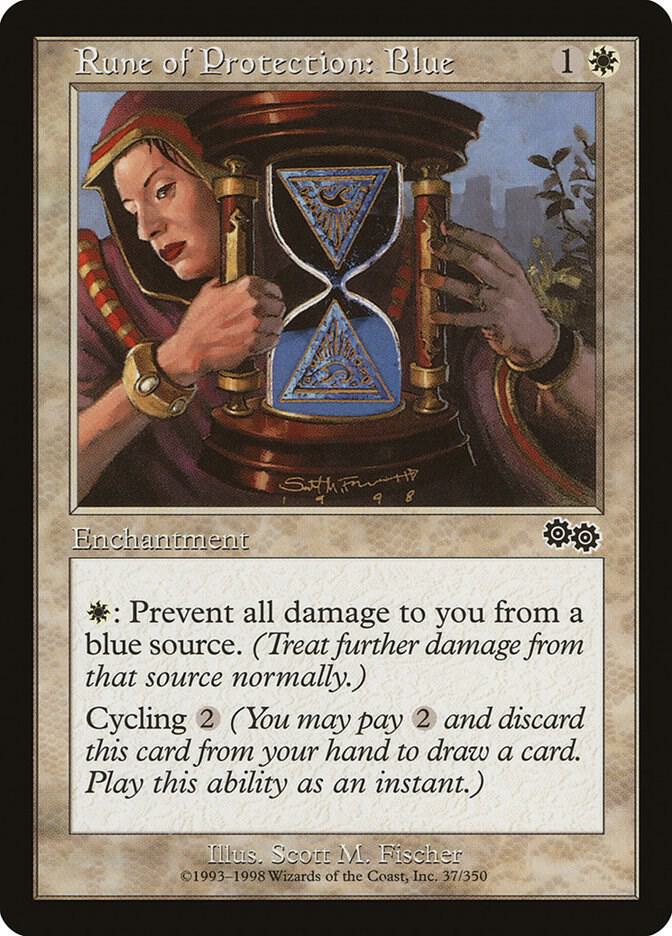 Rune of Protection: Blue 37/350 (Urza's Saga)  | Good Games Modbury