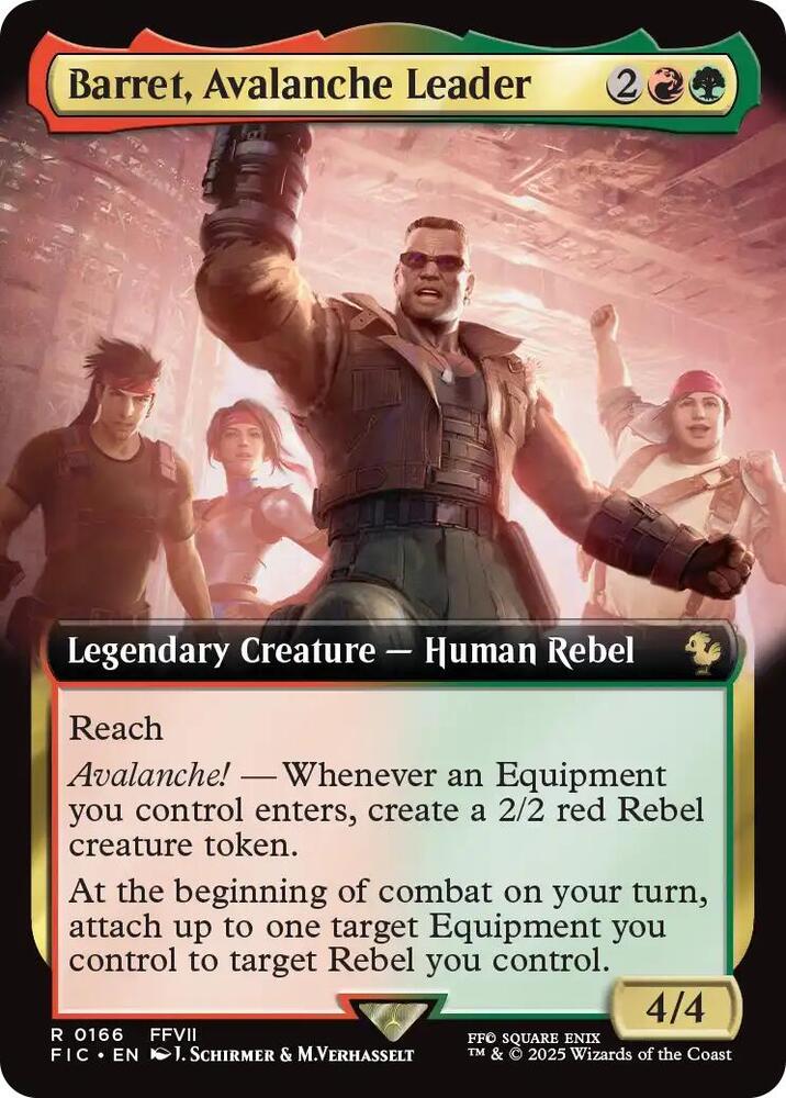 Barret, Avalanche Leader 166/100 (Commander: FINAL FANTASY)  - Extended Art Foil | Good Games Modbury
