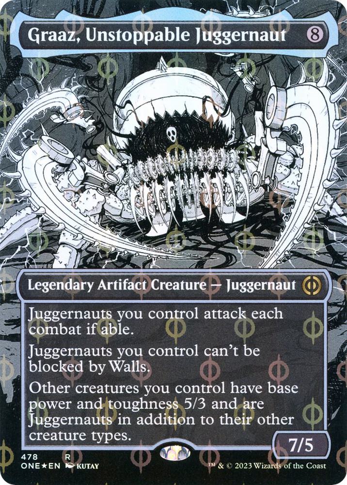 Graaz, Unstoppable Juggernaut 478/271 (Phyrexia: All Will Be One)  - Borderless Compleat Foil | Good Games Modbury