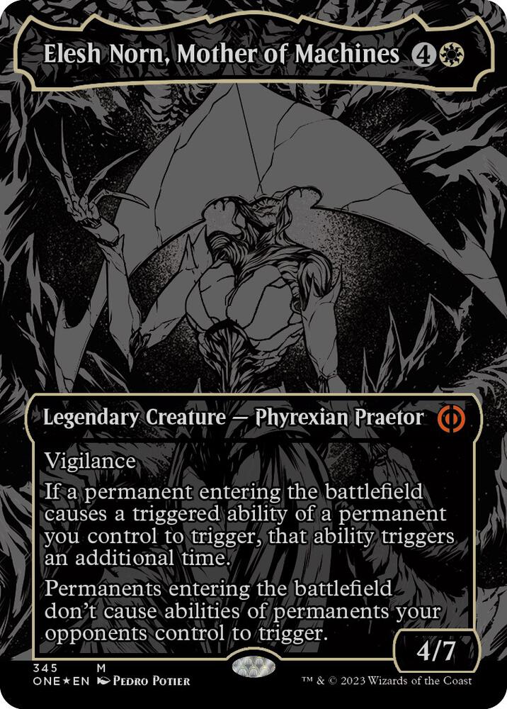 Elesh Norn, Mother of Machines 345/271 (Phyrexia: All Will Be One)  - Oil Slick Foil | Good Games Modbury
