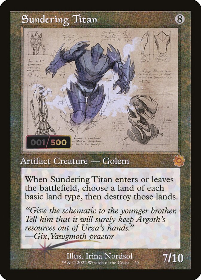 Sundering Titan 120z/63 (The Brothers' War: Retro Frame Artifacts)  - Foil | Good Games Modbury