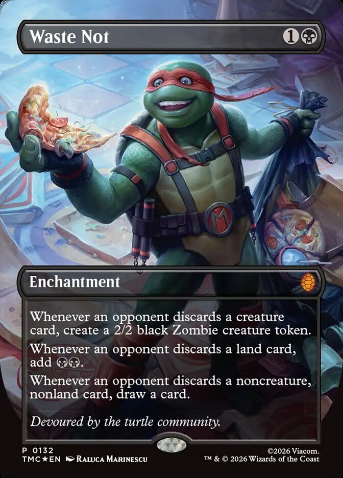 Waste Not Borderless 132 (Commander: Teenage Mutant Ninja Turtles)  - Foil | Good Games Modbury