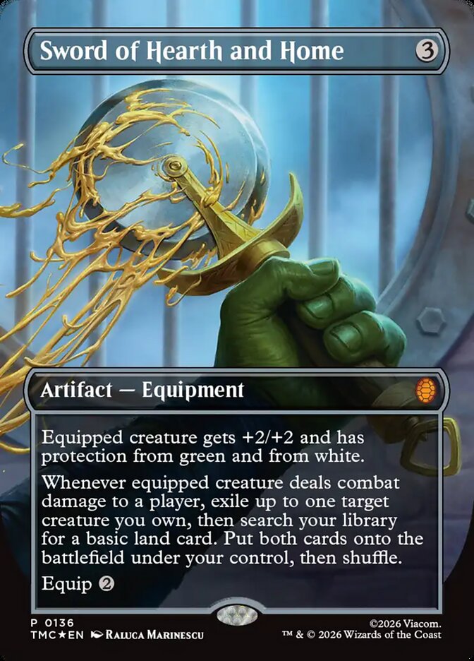 Sword of Hearth and Home Borderless 136 (Commander: Teenage Mutant Ninja Turtles)  - Foil | Good Games Modbury
