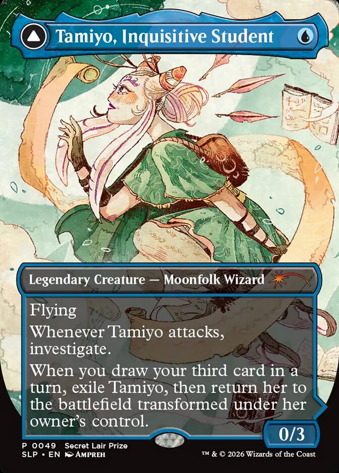 Tamiyo, Inquisitive Student // Tamiyo, Seasoned Scholar 49/50 (Secret Lair Showdown)  - Borderless Foil | Good Games Modbury