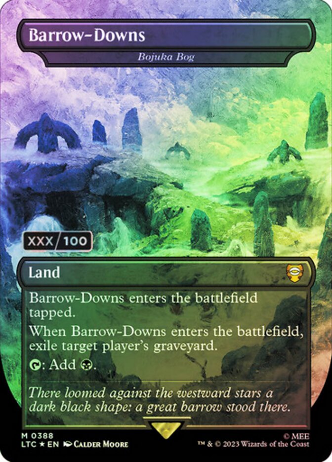 Barrow Downs Bojuka Bog Borderless Serial Numbered 388 (Commander: The Lord of the Rings: Tales of Middle-earth)  - Double Rainbow Foil | Good Games Modbury