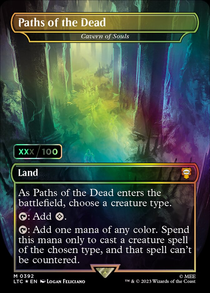 Paths of the Dead Cavern of Souls Borderless Serial Numbered 392 (Commander: The Lord of the Rings: Tales of Middle-earth)  - Double Rainbow Foil | Good Games Modbury