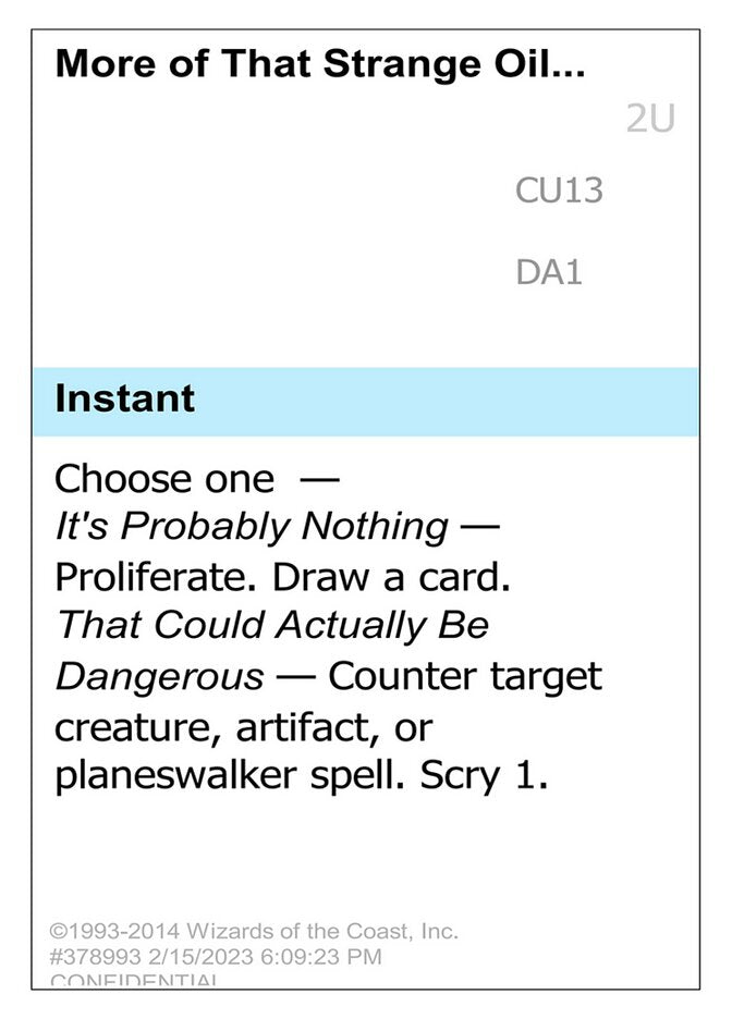 More of That Strange Oil... CU13/477 (Un-Known Event Playtest Cards)  | Good Games Modbury