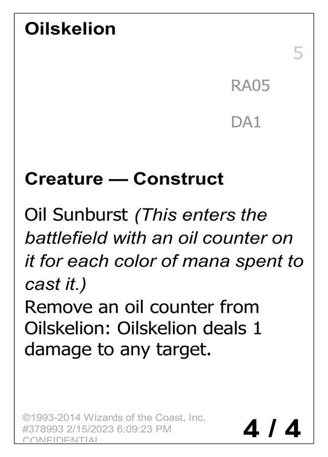 Oilskelion RA05b/477 (Un-Known Event Playtest Cards)  | Good Games Modbury