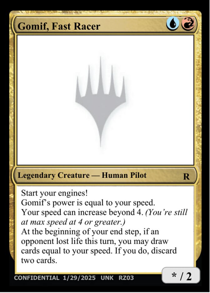 Gomif, Fast Racer RZ03i/477 (Un-Known Event Playtest Cards)  | Good Games Modbury