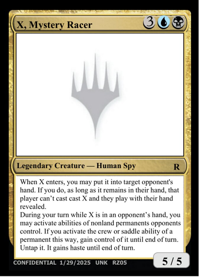 X, Mystery Racer RZ05i/477 (Un-Known Event Playtest Cards)  | Good Games Modbury