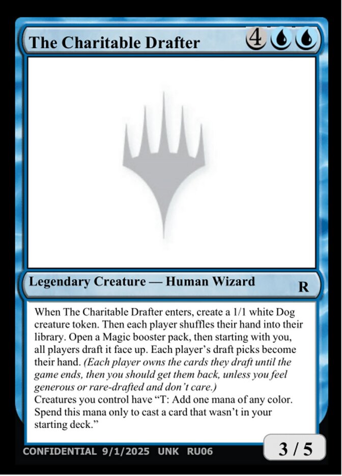 The Charitable Drafter RU06/477 (Un-Known Event Playtest Cards)  | Good Games Modbury