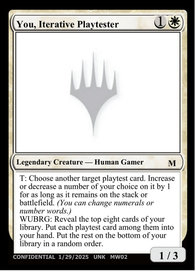 You, Iterative Playtester MW02a/477 (Un-Known Event Playtest Cards)  | Good Games Modbury