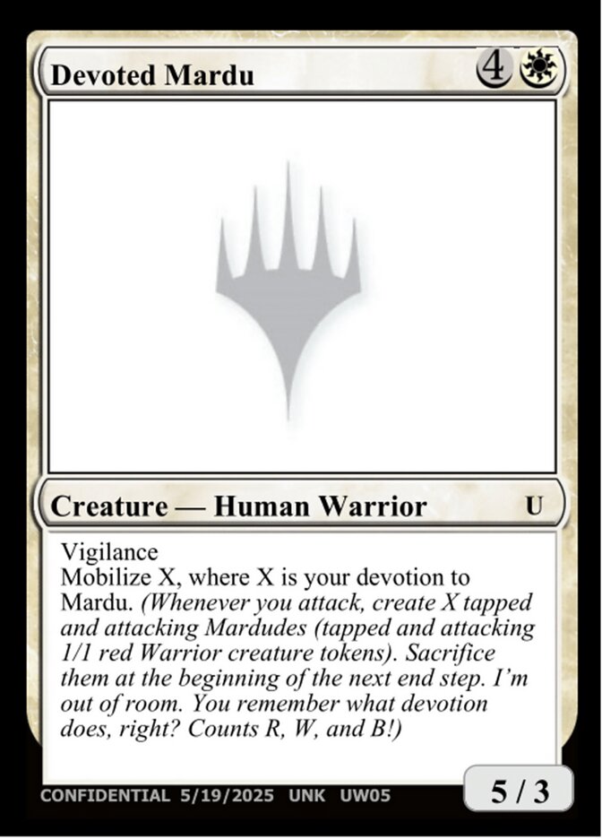 Devoted Mardu UW05a/477 (Un-Known Event Playtest Cards)  | Good Games Modbury