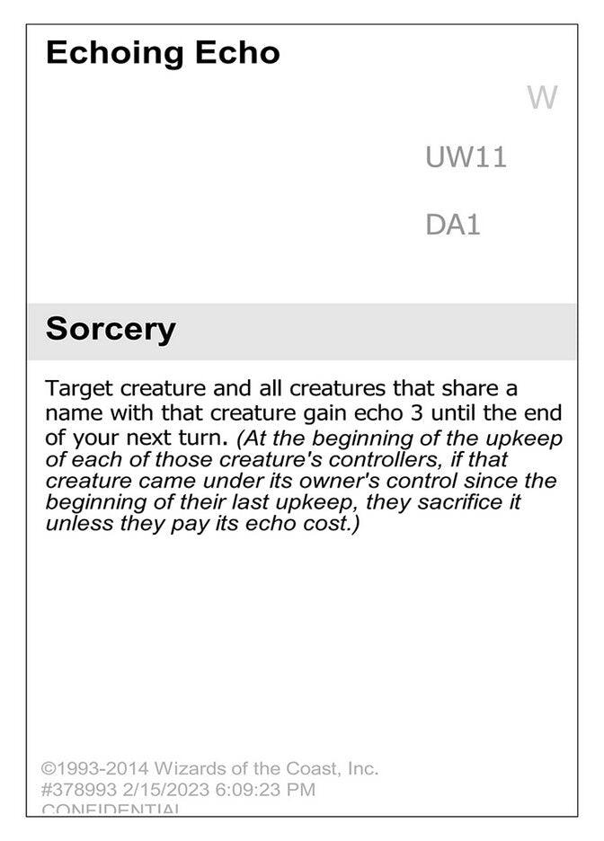Echoing Echo UW11/477 (Un-Known Event Playtest Cards)  | Good Games Modbury