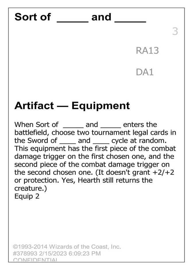 Sort of _____ and _____ RA13/477 (Un-Known Event Playtest Cards)  | Good Games Modbury