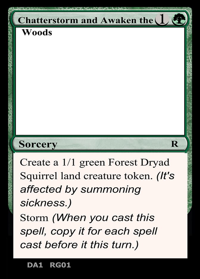 Chatterstorm and Awaken the Woods RG01a/477 (Un-Known Event Playtest Cards)  | Good Games Modbury