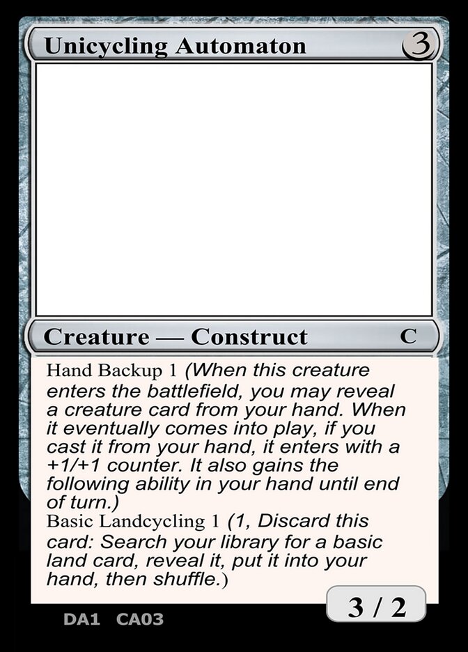 Unicycling Automaton CA03/477 (Un-Known Event Playtest Cards)  | Good Games Modbury