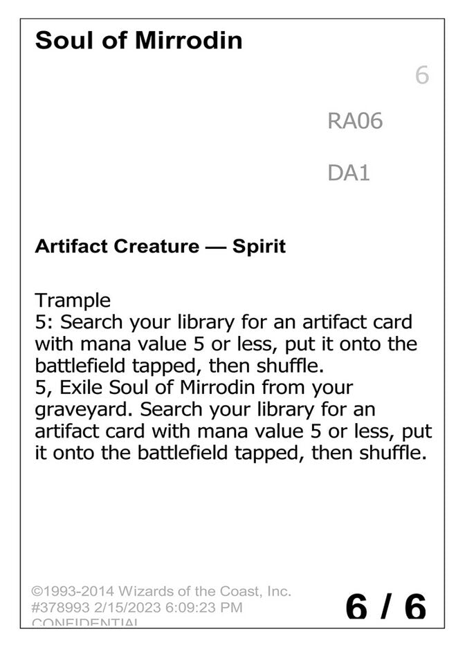Soul of Mirrodin RA06b/477 (Un-Known Event Playtest Cards)  | Good Games Modbury