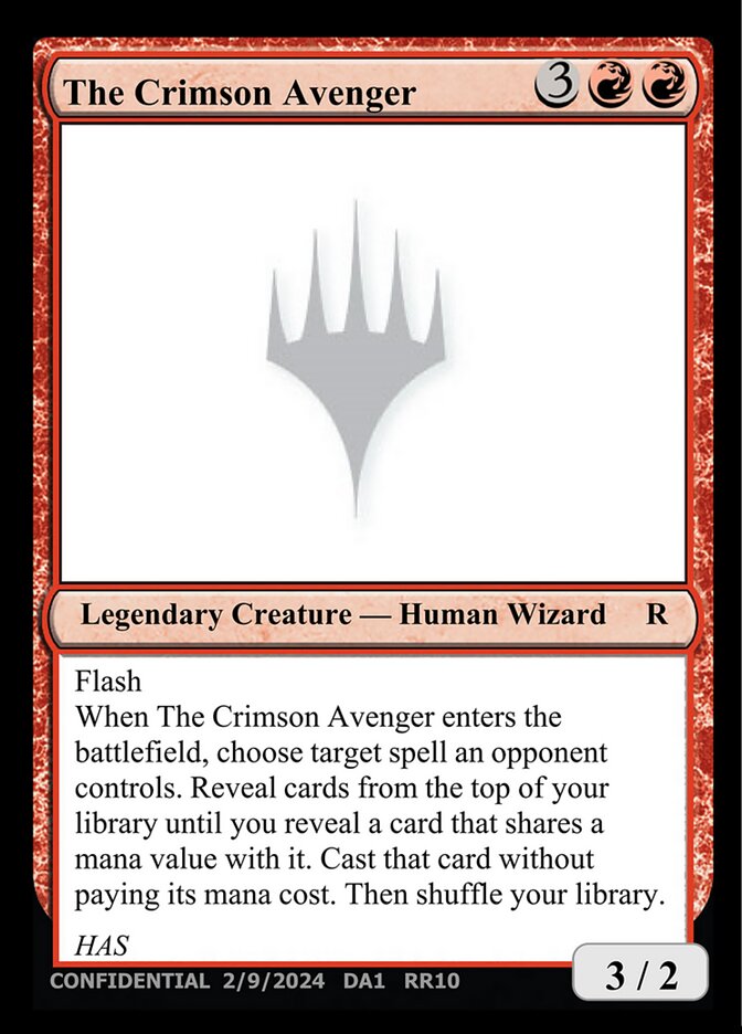 The Crimson Avenger RR10/477 (Un-Known Event Playtest Cards)  | Good Games Modbury