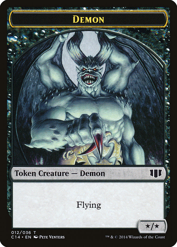 Demon (012/036) // Zombie (016/036) Double-Sided Token [Commander 2014 Tokens] | Good Games Modbury
