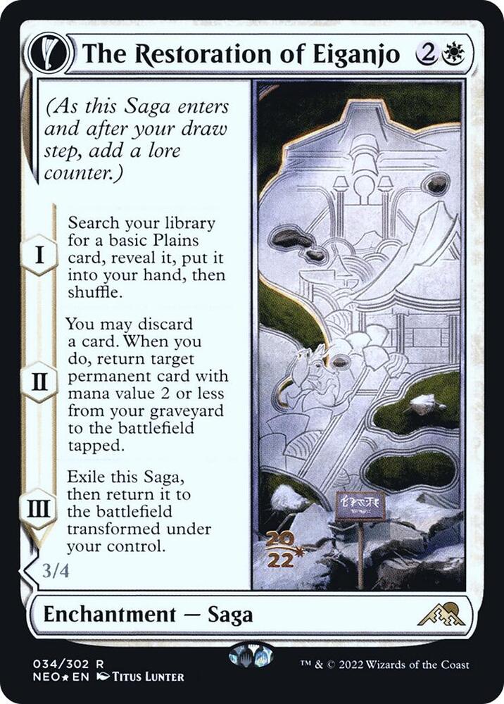 The Restoration of Eiganjo 34s/157 (Prerelease Cards)  - Foil | Good Games Modbury