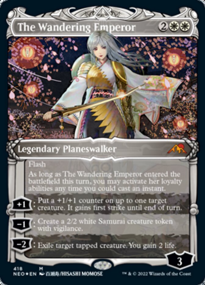 The Wandering Emperor (Showcase) (Foil Etched) [Kamigawa: Neon Dynasty] | Good Games Modbury