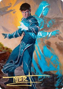 Jace Mirror Mage Art Card 1 81 Gold Stamped Signature 1 (Art Series: Zendikar Rising)  | Good Games Modbury