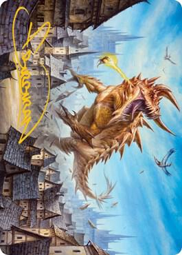 Tarrasque Art Card Gold Stamped Signature 19 (Art Series: Adventures in the Forgotten Realms)  | Good Games Modbury