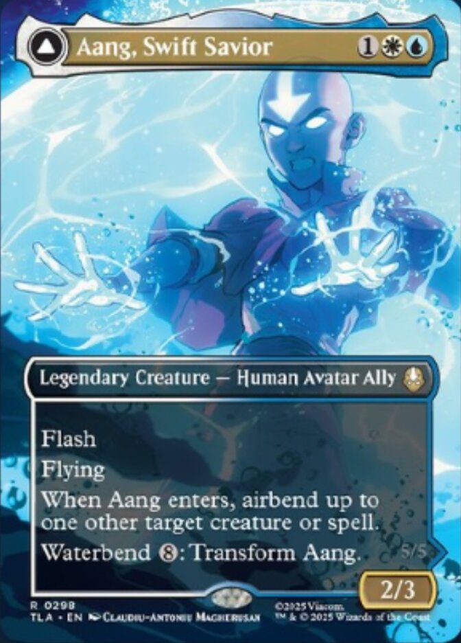 Aang, Swift Savior // Aang and La, Ocean's Fury 298 (Avatar: The Last Airbender)  - Borderless Foil | Good Games Modbury