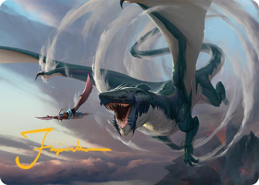 Whirlwing Stormbrood Art Card 27 54 Gold Stamped Signature 27 (Art Series: Tarkir: Dragonstorm)  | Good Games Modbury