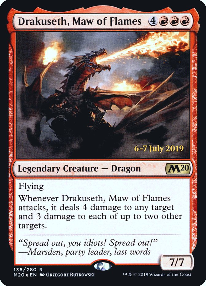 Drakuseth, Maw of Flames [Core Set 2020 Prerelease Promos] | Good Games Modbury