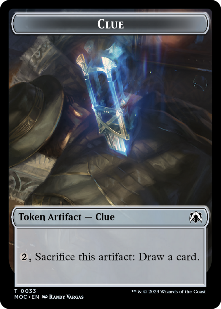 Golem // Clue Double-Sided Token [March of the Machine Commander Tokens] | Good Games Modbury
