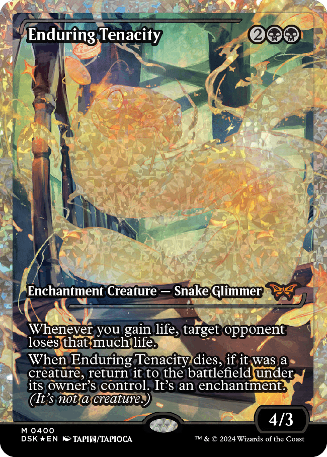 Enduring Tenacity (Japan Showcase) (Fracture Foil) [Duskmourn: House of Horror] | Good Games Modbury