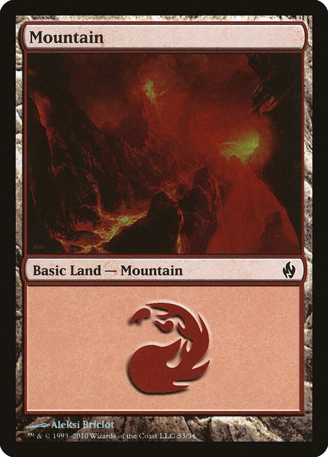 Mountain 33/34 (Premium Deck Series: Fire and Lightning)  - Foil | Good Games Modbury