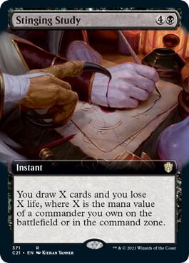 Stinging Study Extended Art 371/81 (Commander 2021)  | Good Games Modbury