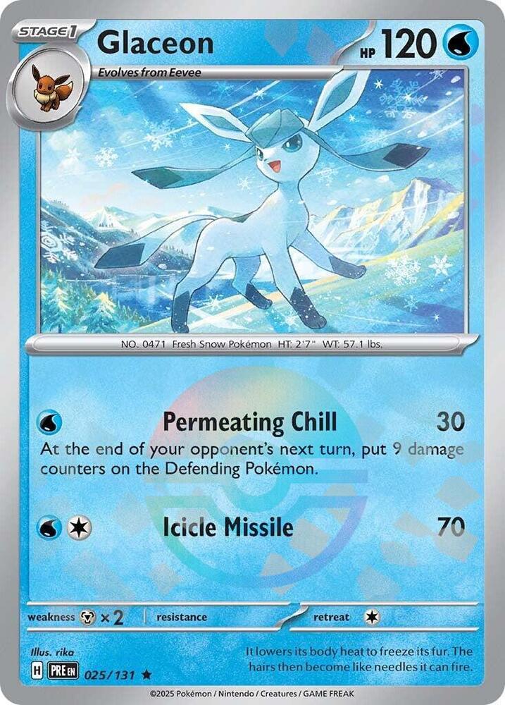 Glaceon (025/131) (Poke Ball Pattern) [Scarlet & Violet: Prismatic Evolutions] | Good Games Modbury