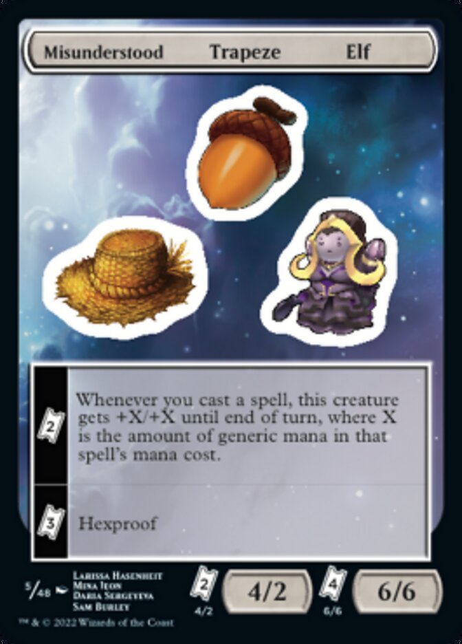 Misunderstood Trapeze Elf [Unfinity Stickers] | Good Games Modbury
