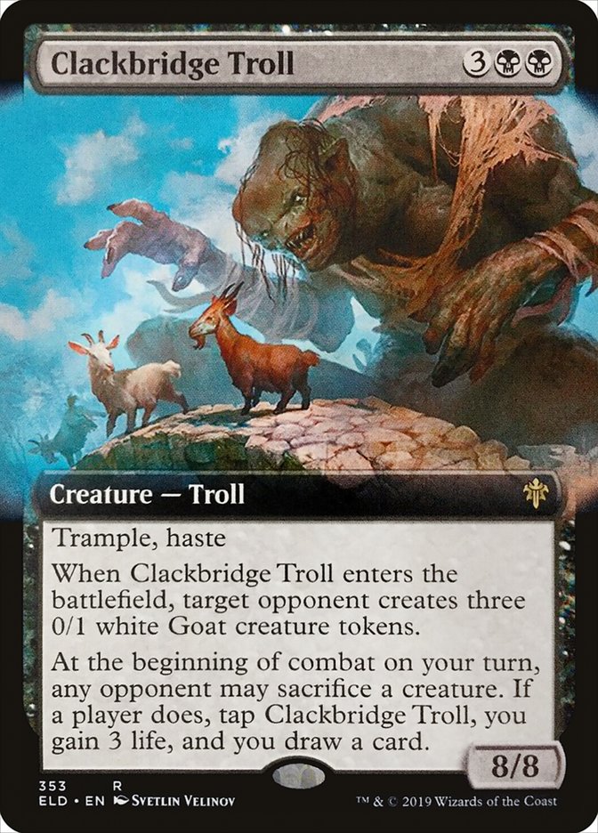 Clackbridge Troll (Extended Art) [Throne of Eldraine] | Good Games Modbury